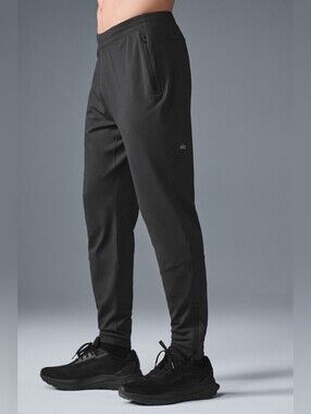 Alo Yoga Conquer React Performance Pants Dark Gray Men's Large Zipper Ankle